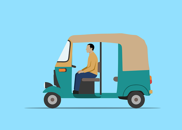 Free tuk tuk rickshaw three-wheeler vector