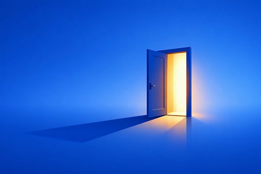 Free Blue Open Door illustration and picture