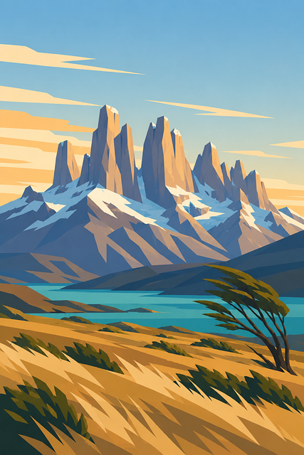 Free torres del paine patagonia chile vector