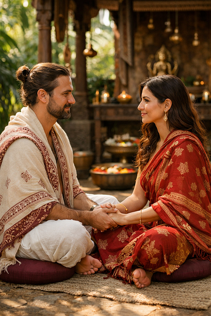 Tantra, Paar, Sari, Romantisch