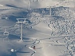 Random: skiing, snow, winter, nature, sports, landscape, cold, alps, skier, track, ski track, lift, chairlift, frozen, lone, slope, ice, adrenaline, adventure, leisure
