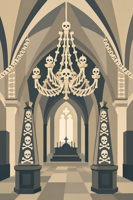 Free sedlec ossuary bone chapel gothic architecture vector