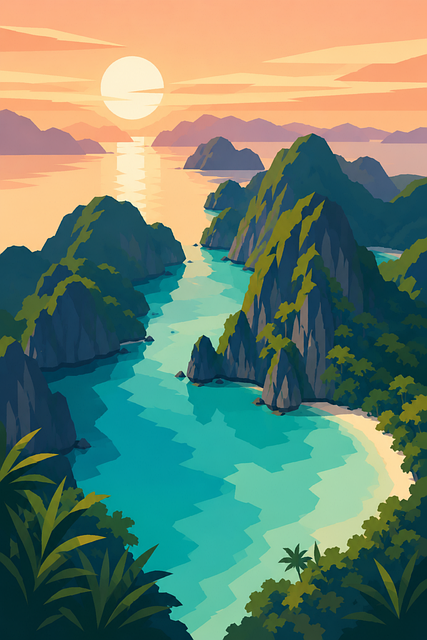 Free ai generated palawan philippines vector