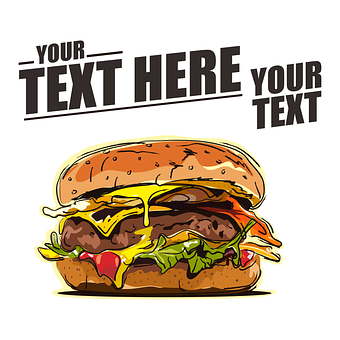 Hamburger, Illustration, Burger, Käse