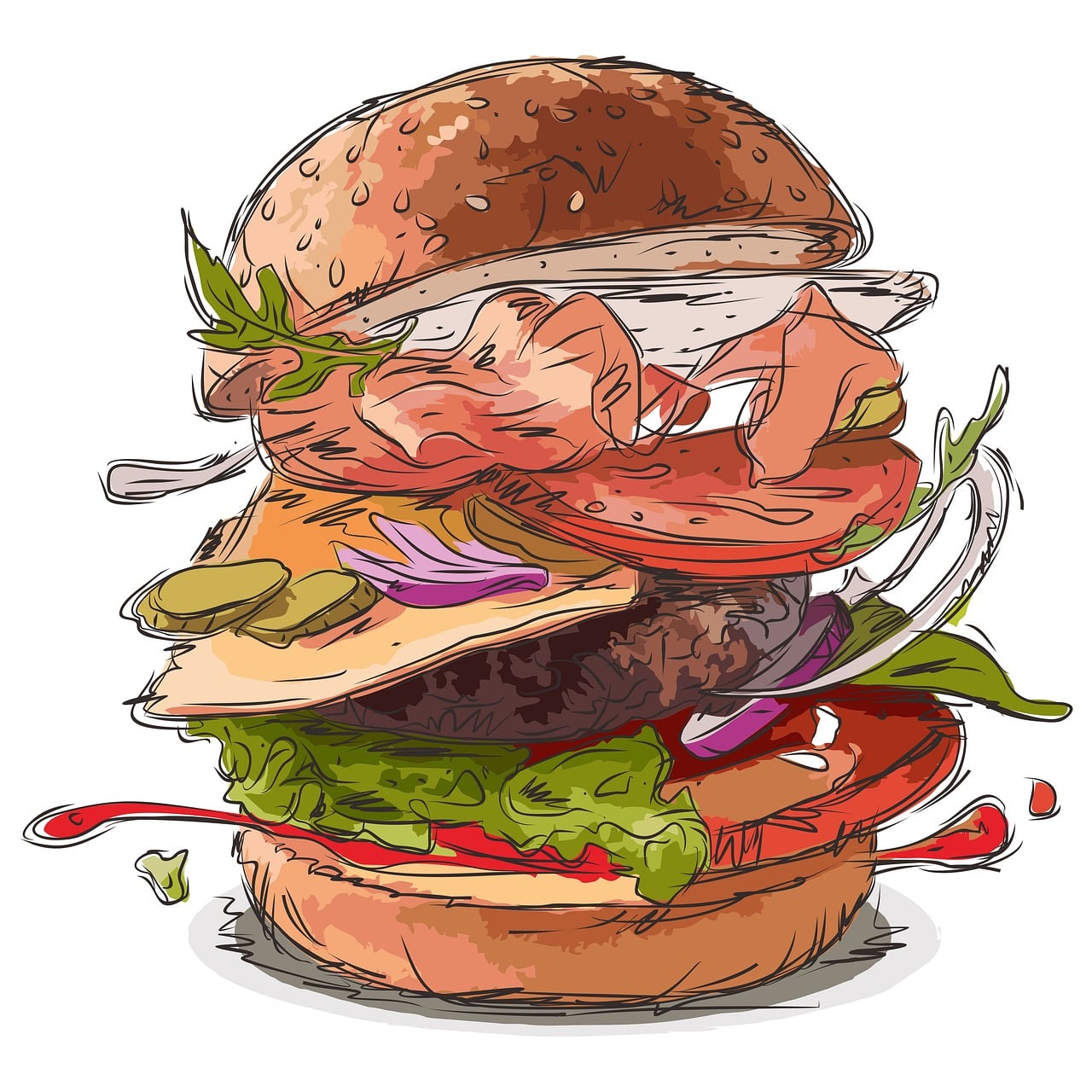 Hamburger, Cheeseburger, Eten