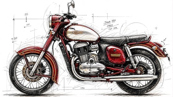 Motorrad, Klassisch, Vintage, Retro
