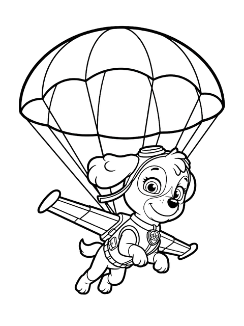 Free coloring page paragliding parachute illustration