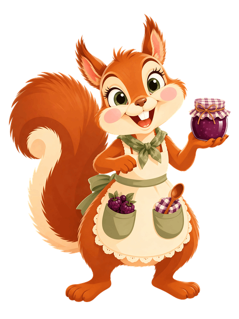 Free squirrel jam anthropomorphic illustration