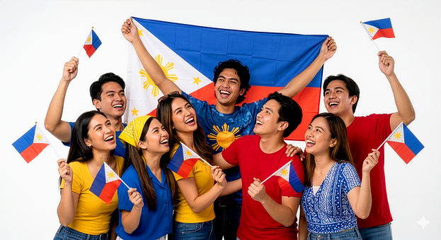 Philippinen, Flagge, Freunde
