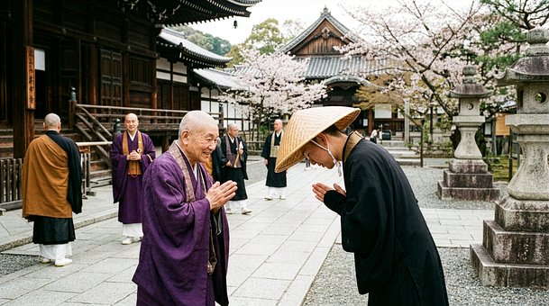 Ai Generado, Templo, Monje, Japón
