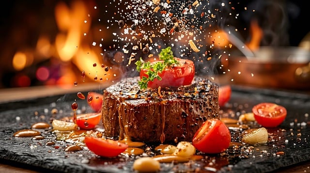 Free grilling steak meat illustration