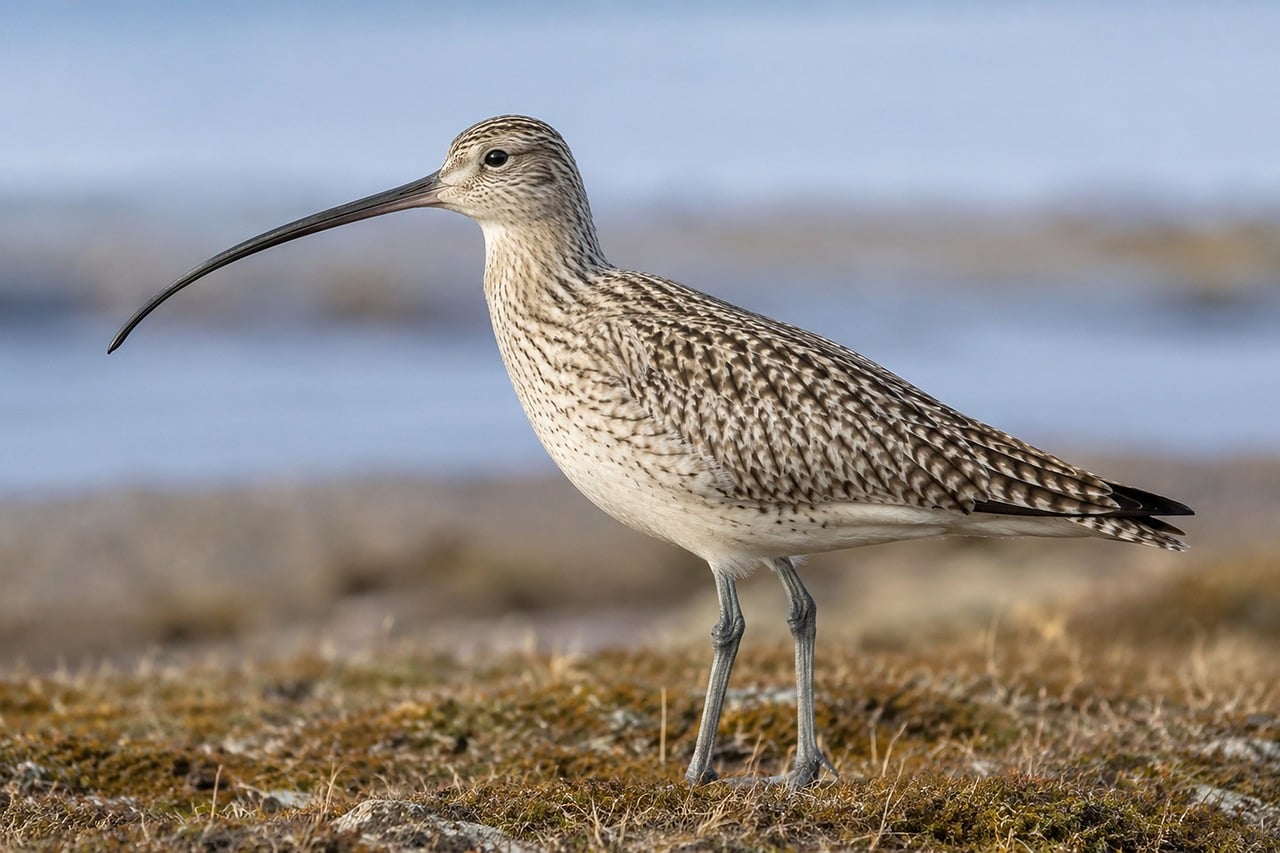 Free shorebird curlew endangered species illustration