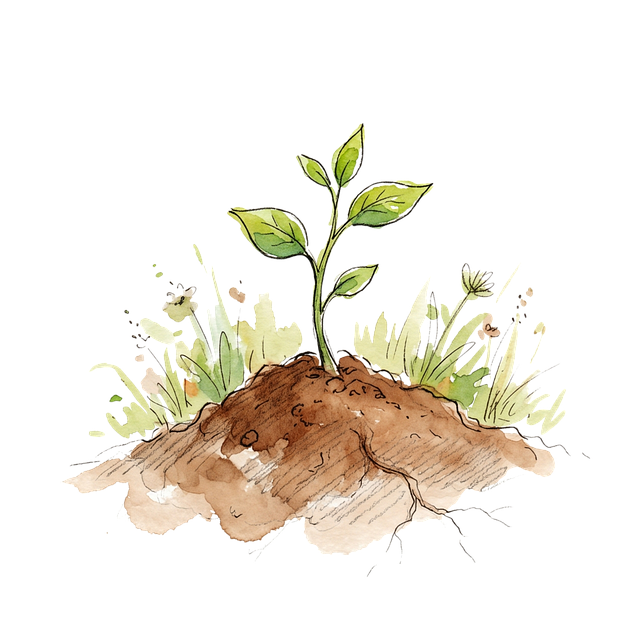 Free plant growth watercolor illustration