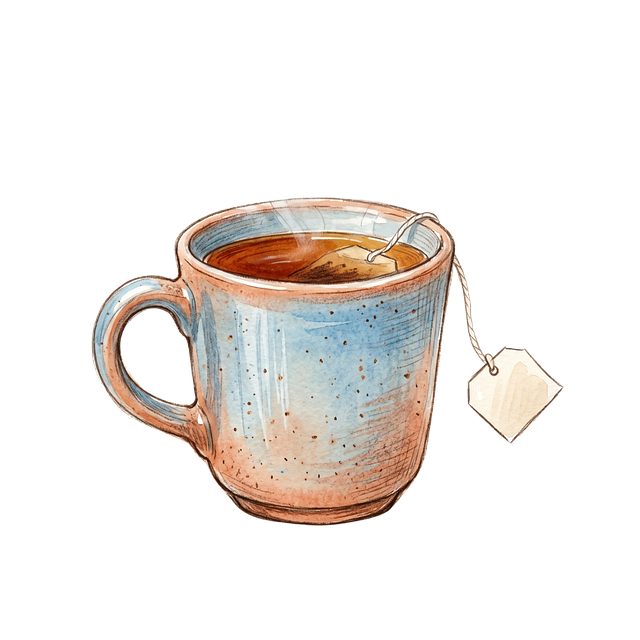 Tee, Becher, Aquarell, Keramik, Tasse