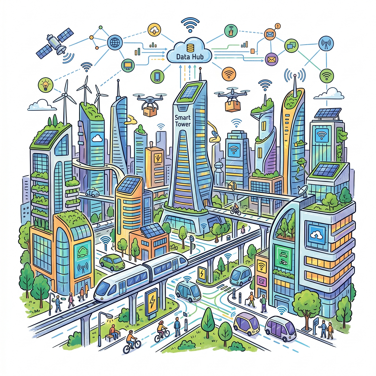Download Smart City, Internet Of Things, Ecology. Royalty-Free Stock ...