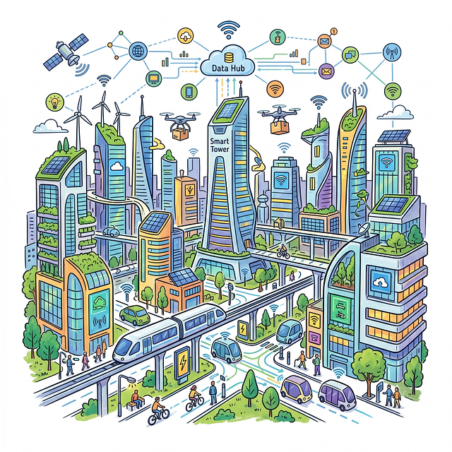 Free smart city internet of things ecology illustration