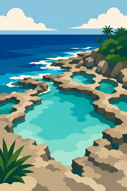 Free magpupungko rock pools siargao vector