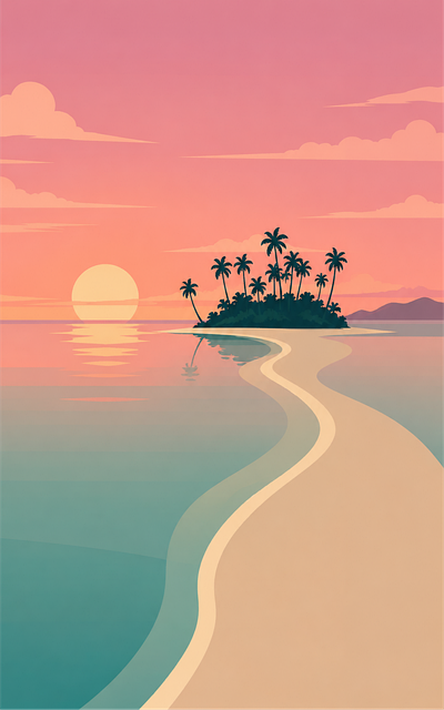 Free island beach palawan illustration
