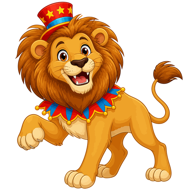 Free lion cartoon circus illustration