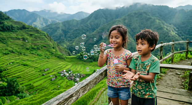 Philippinen, Kinder, Blasen