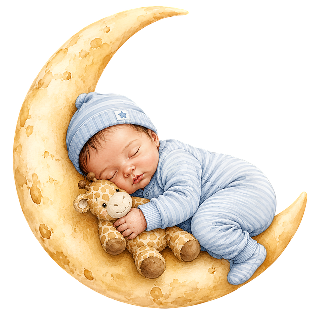 Free newborn baby boy illustration