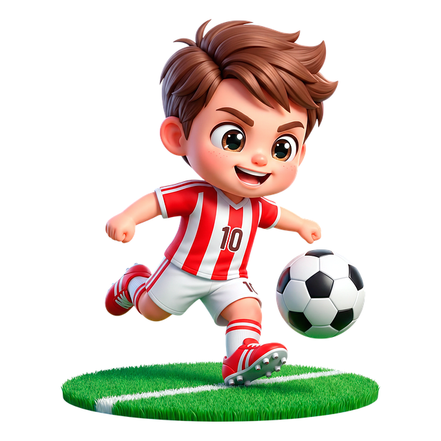 Free soccer player child 3d character illustration