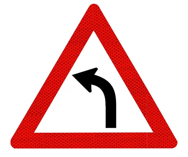 Free Road Sign Sharp Left Turn illustration and picture