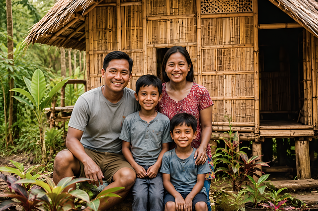 Free philippines family bamboo illustration