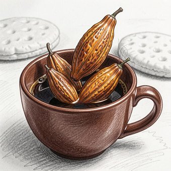 Free Cacao Cocoa Pods illustration and picture