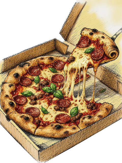 Pizza, Peperoni, Pizzakarton, Käse