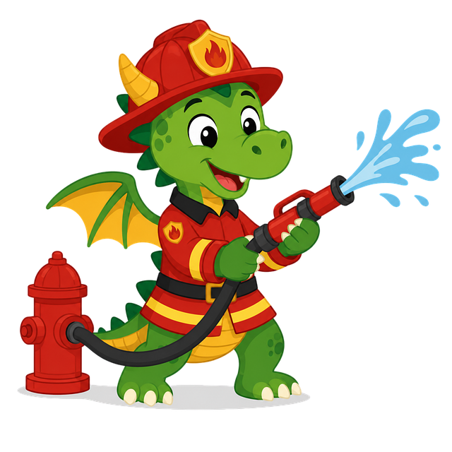 Free dragon baby dragon firefighter vector