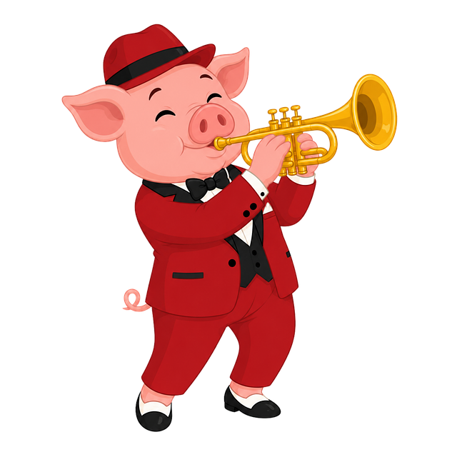 Free pig jazz trumpet vector