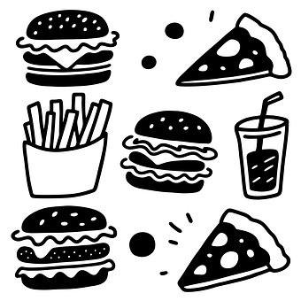 Fastfood, Hamburger, Pizza, Pommes