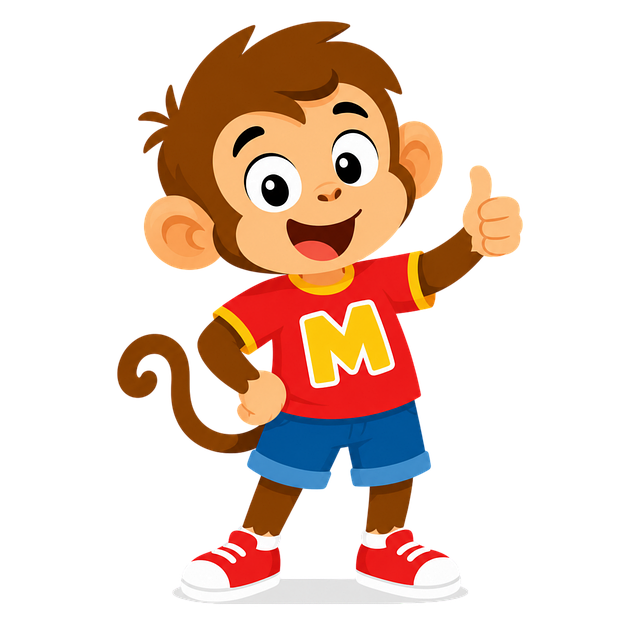 Free monkey cartoon character children illustration vector