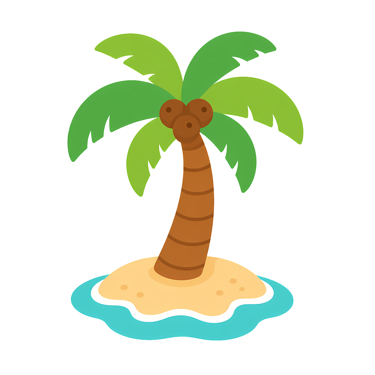 Download free HD stock image of Island Coconut Palm Free island coconut palm cartoon palm tree illustration