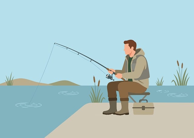Free fishing fisherman rod illustration