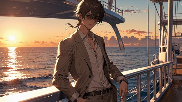 Yacht, Segelboot, Mann, Anzug, Mode