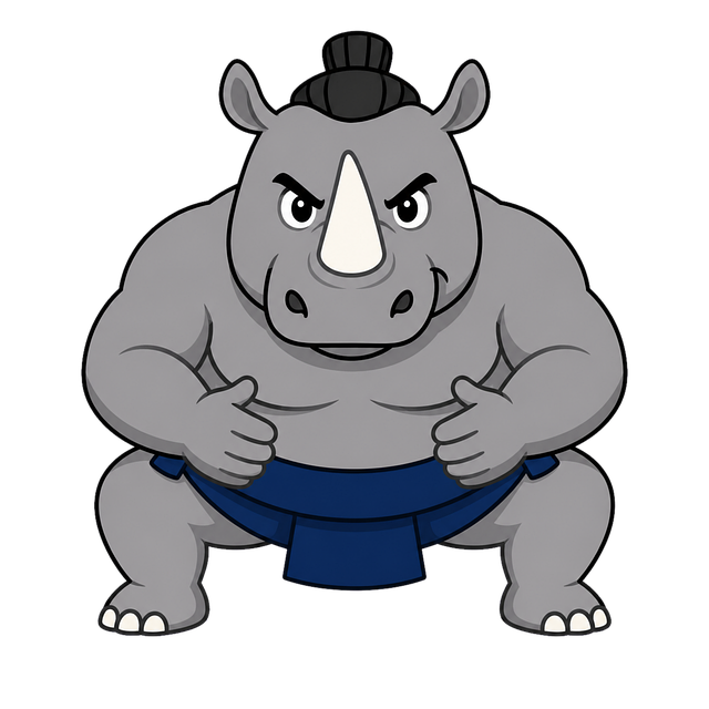 Free rhinoceros sumo cartoon vector