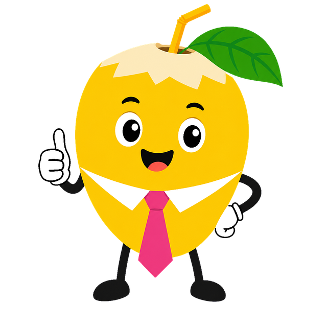 Free yellow coconut pink tie funny coconut vector