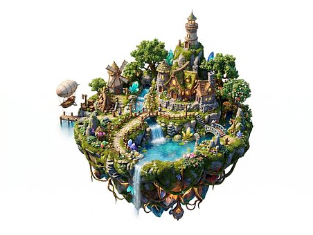Free Fantasy Floating Island illustration and picture