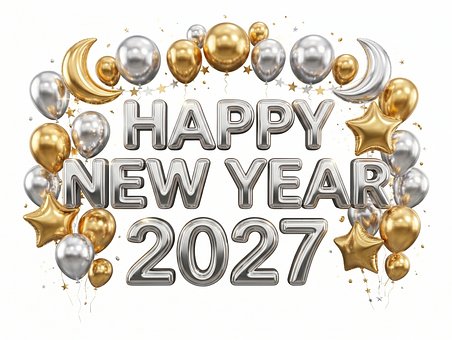 Free Happy New Year Balloons photo and picture