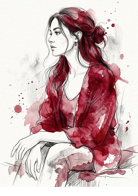 Free Watercolor Female Portrait photo and picture