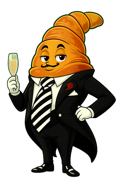 Free croissant cartoon character vector