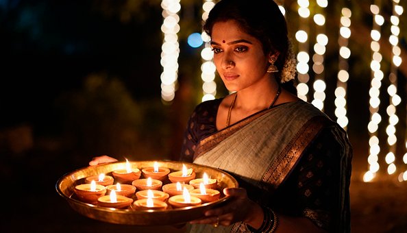 Diwali, Festival, Diya, Indisk Kultur