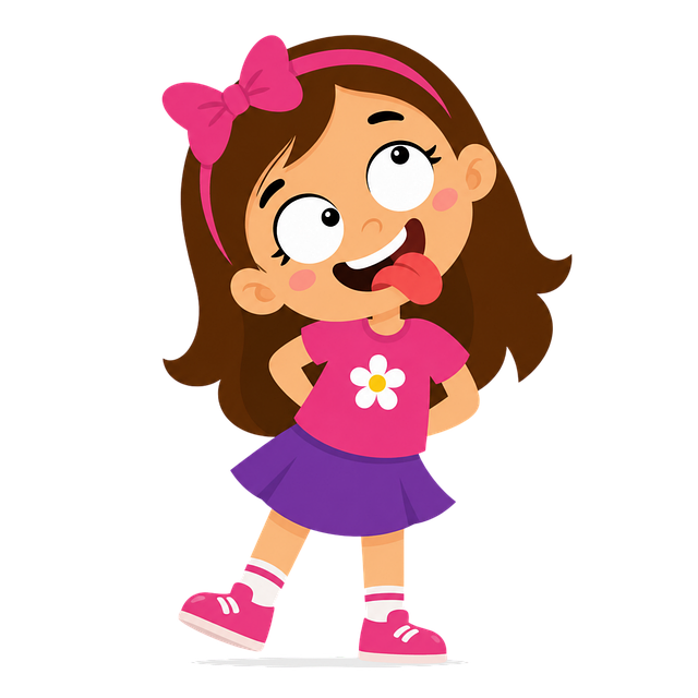 Free girl cartoon girl funny expression vector
