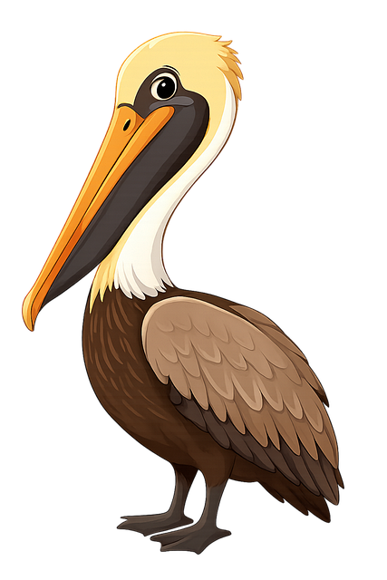 Free pelican brown pelican bird portrait illustration