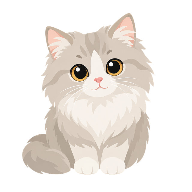 Free kitten british longhair cute cat illustration