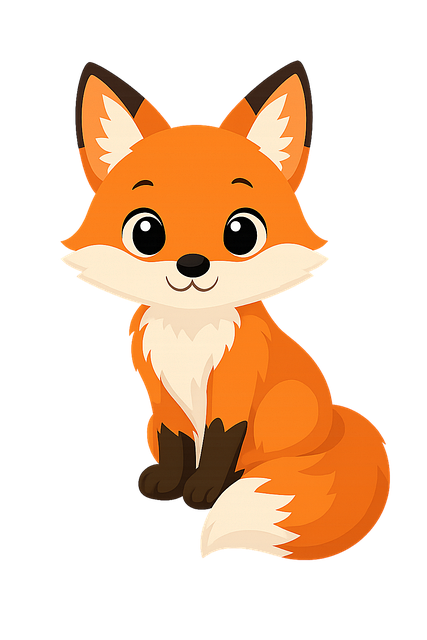 Free fox cute cartoon illustration