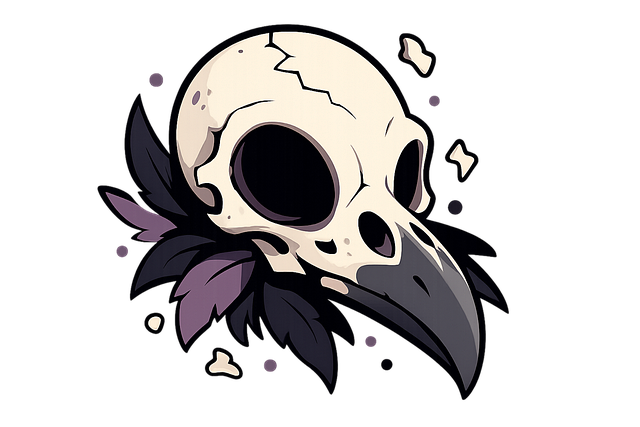 Free bird skull skull mascot gothic art vector