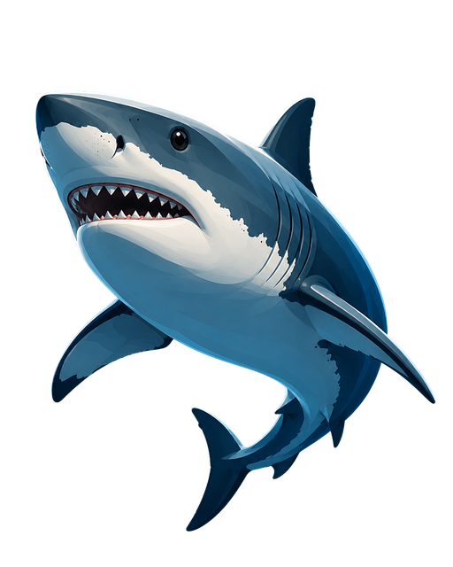 Free great white shark ocean predator shark illustration vector